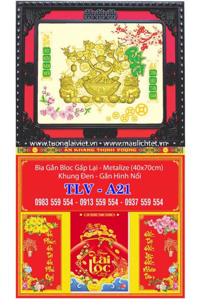 Bìa Lịch Gập Khung Nâu Phát Tài