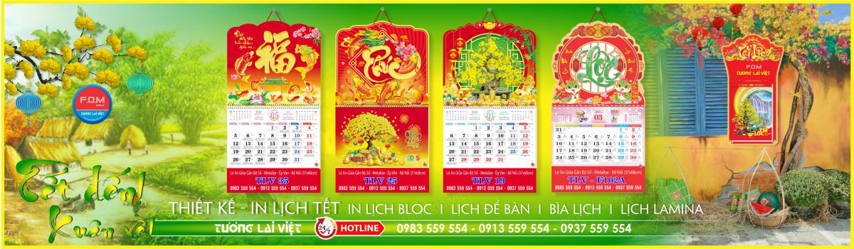 In Lịch Lò Xo Giữa 13 Tờ Bộ Số