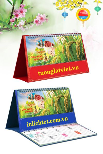 Lịch Để Bàn 15 Tờ Bốn Mùa Sung Túc