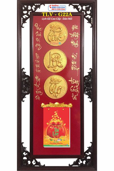 Lịch Gỗ Phúc Lộc Thọ Tròn