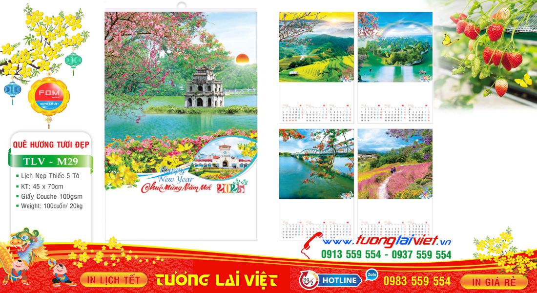 Mẫu Lịch Tờ Thắng Cảnh