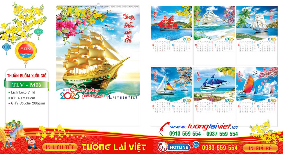 Mẫu Lịch Tờ Thuận Buồm Xuôi Gió