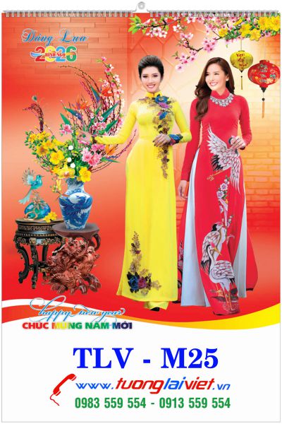 Lịch Treo Trường 7 Tờ Áo Dài