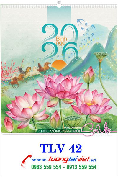 Lịch Treo Trường 7 Tờ Hoa Sen