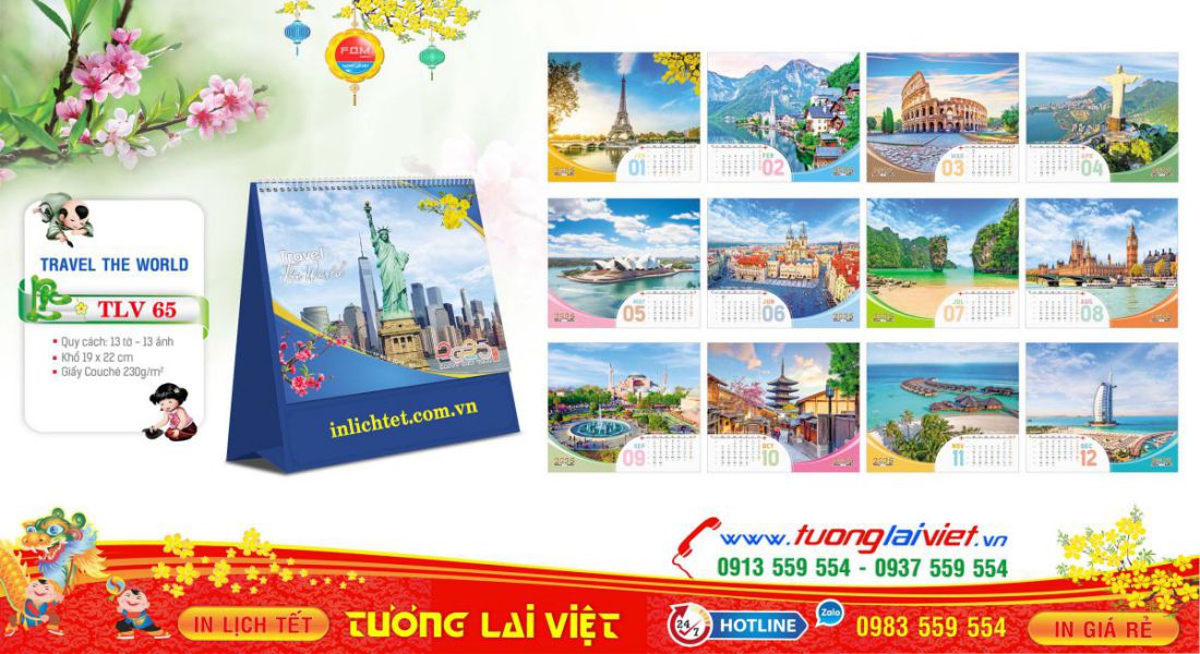 Mẫu Lịch Để Bàn Du Lịch Thế Giới