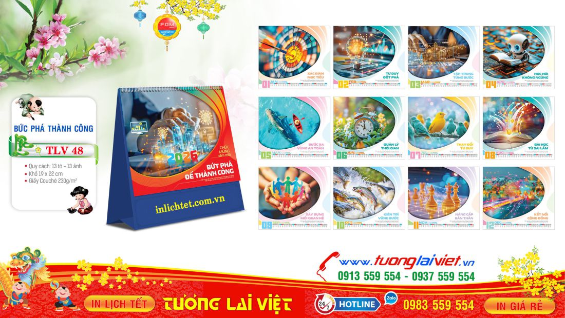 Mẫu Lịch Bàn Đứng Chung Sức Thành Công