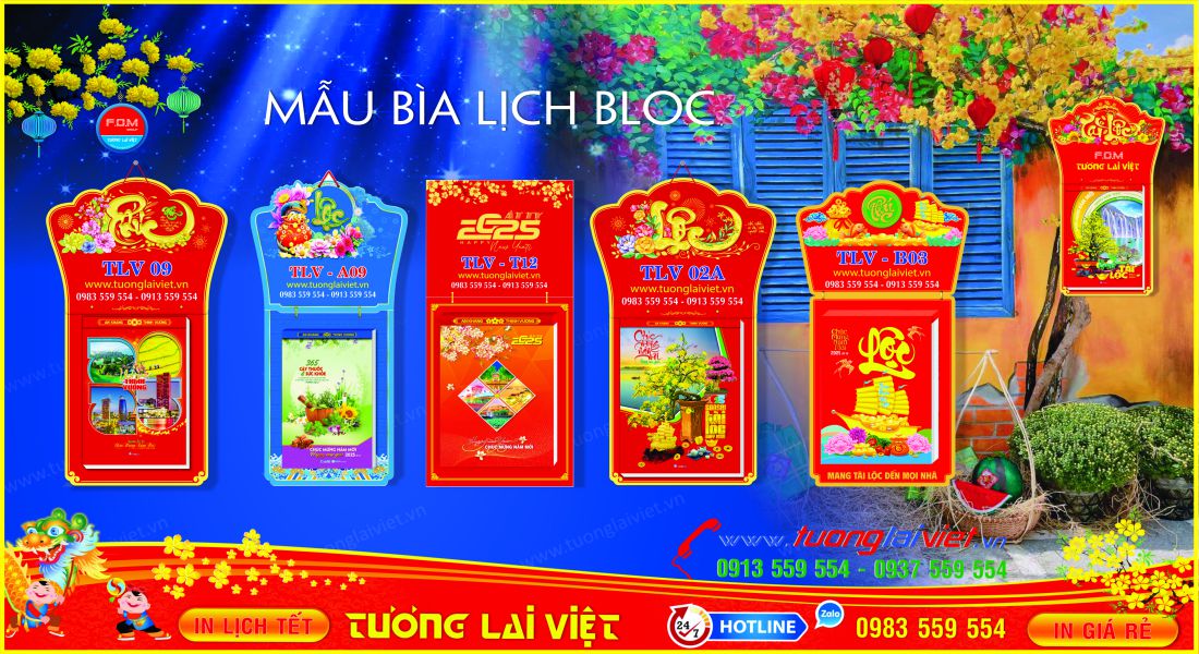 Mẫu Lịch Bloc 365 Tờ