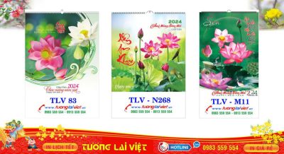 Mẫu Lịch Tết Hoa Sen