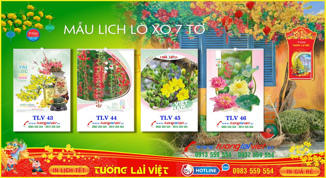 Mẫu Lịch Lò Xo 7 Tờ